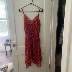 Elegant Red Sleeveless Dress